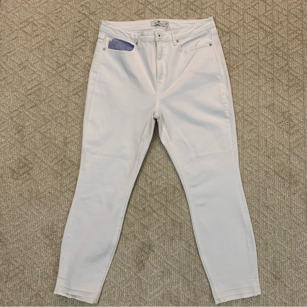 Vineyard Vines White Ankle Jeans women’s 31 stripped blue pockets cropped NWT